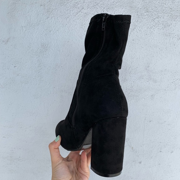 Black suede floral bootie - Picture 4 of 5